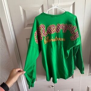 Spirit Green and Gold Merry Christmas Kids Long Sleeve Tee